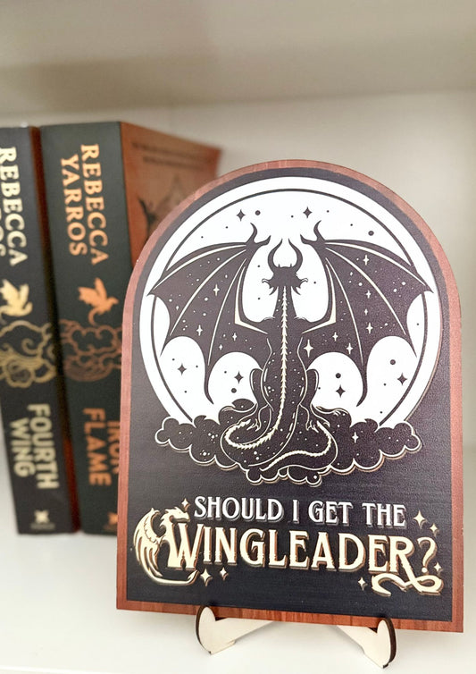 Fourth Wing - Wooden Bookshelf Sign