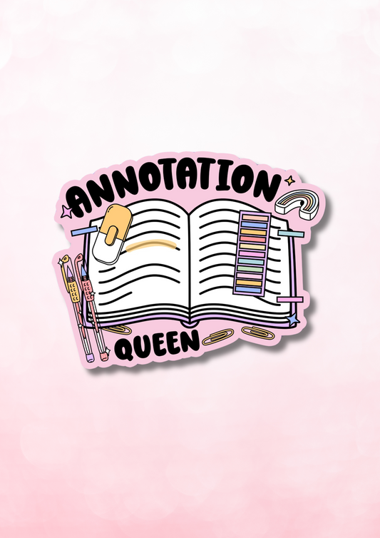 Annotation Book Bookish Waterproof Vinyl Sticker