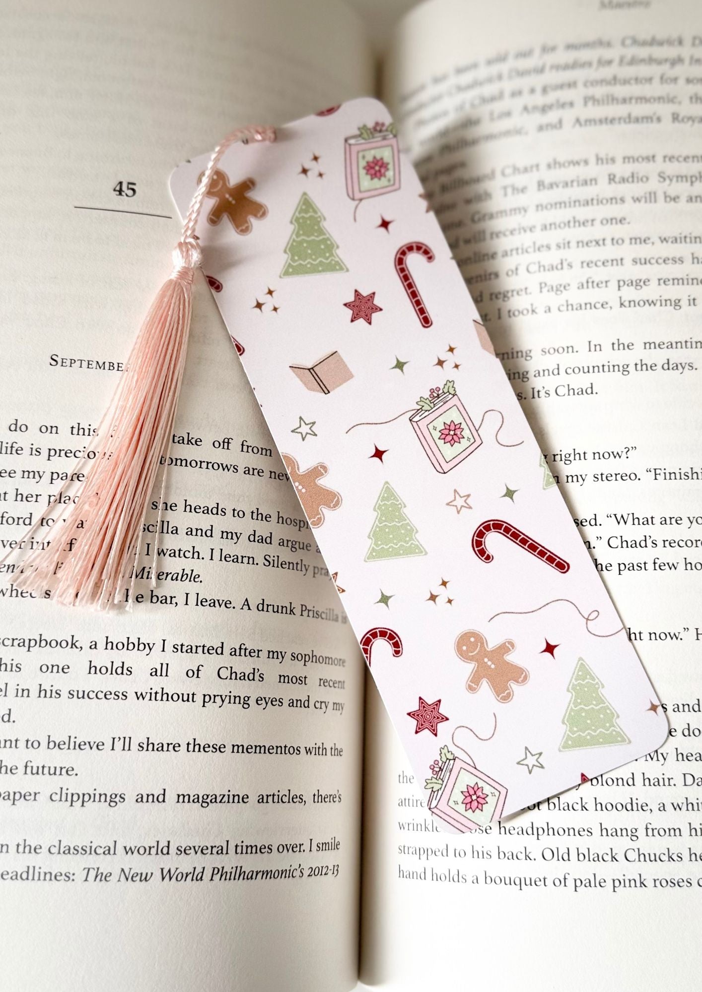 Christmas Pink Bookmark