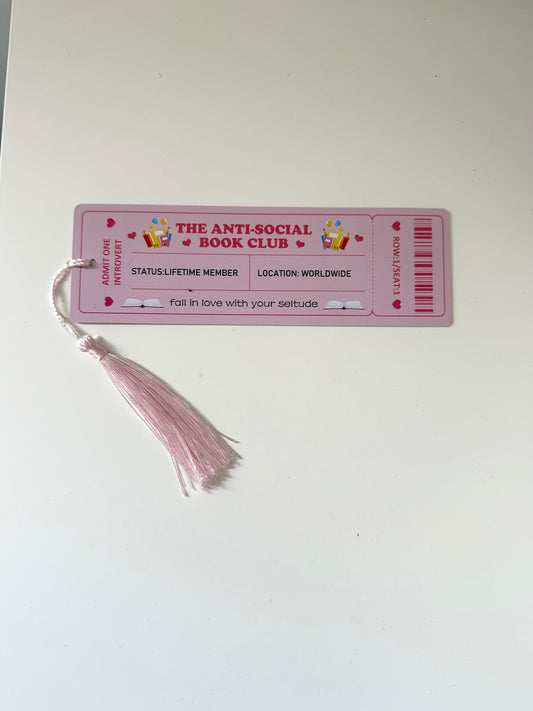 The Anti-Social Book Club Bookmark