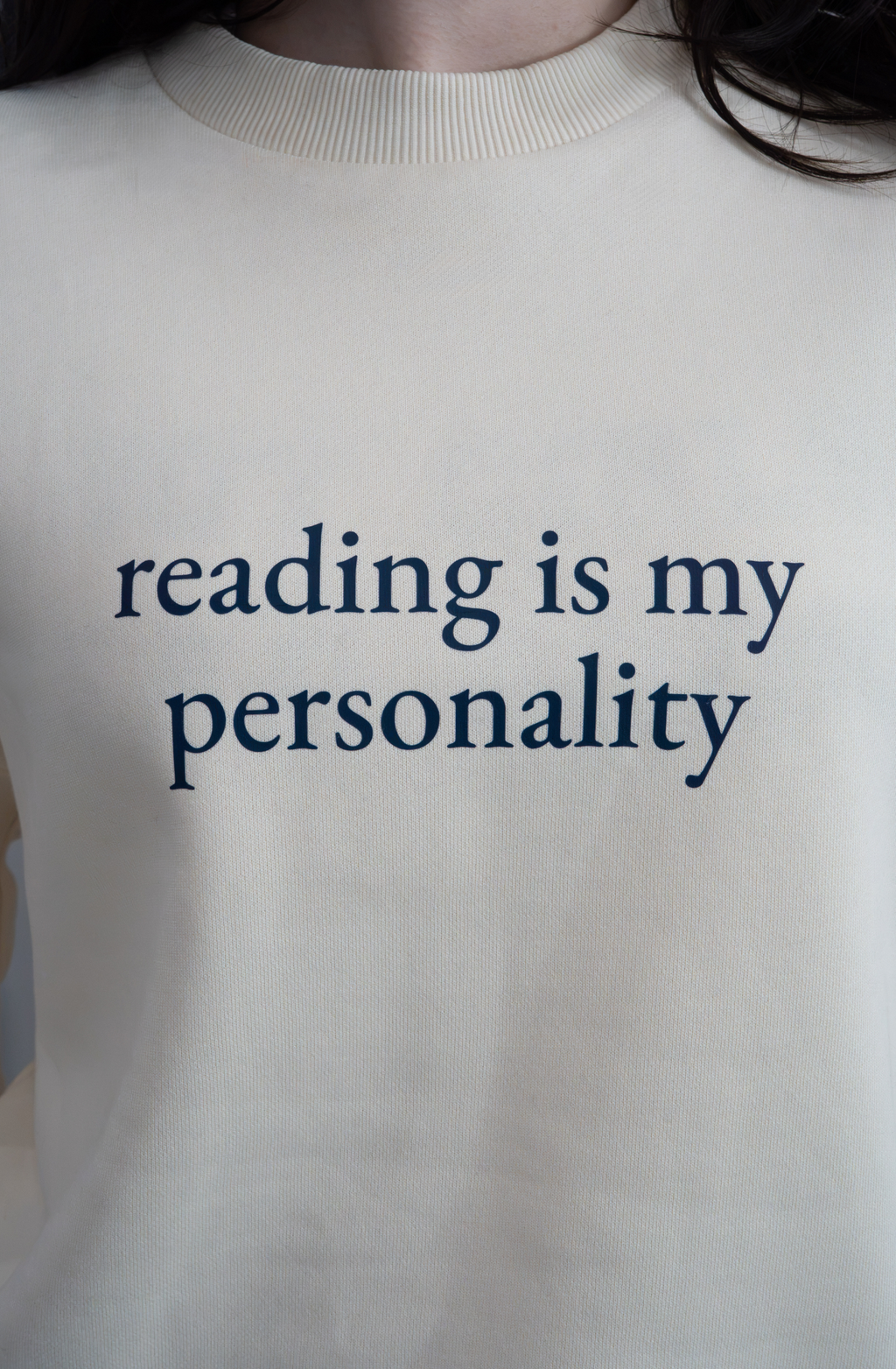 Reading Is My Personality – Natural Crewneck