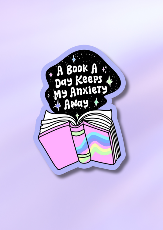 Anxiety Books Bookish Waterproof Vinyl Sticker