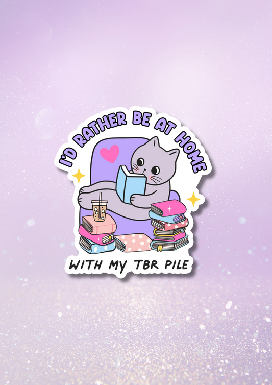 Tbr Bookish Cat Waterproof Vinyl Sticker