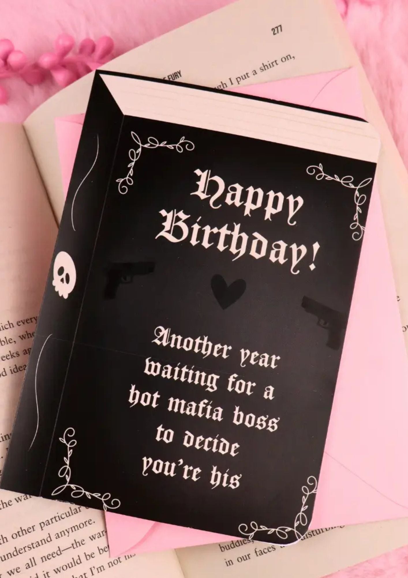 Mafia Boss Dark Romance Bookish Birthday Card