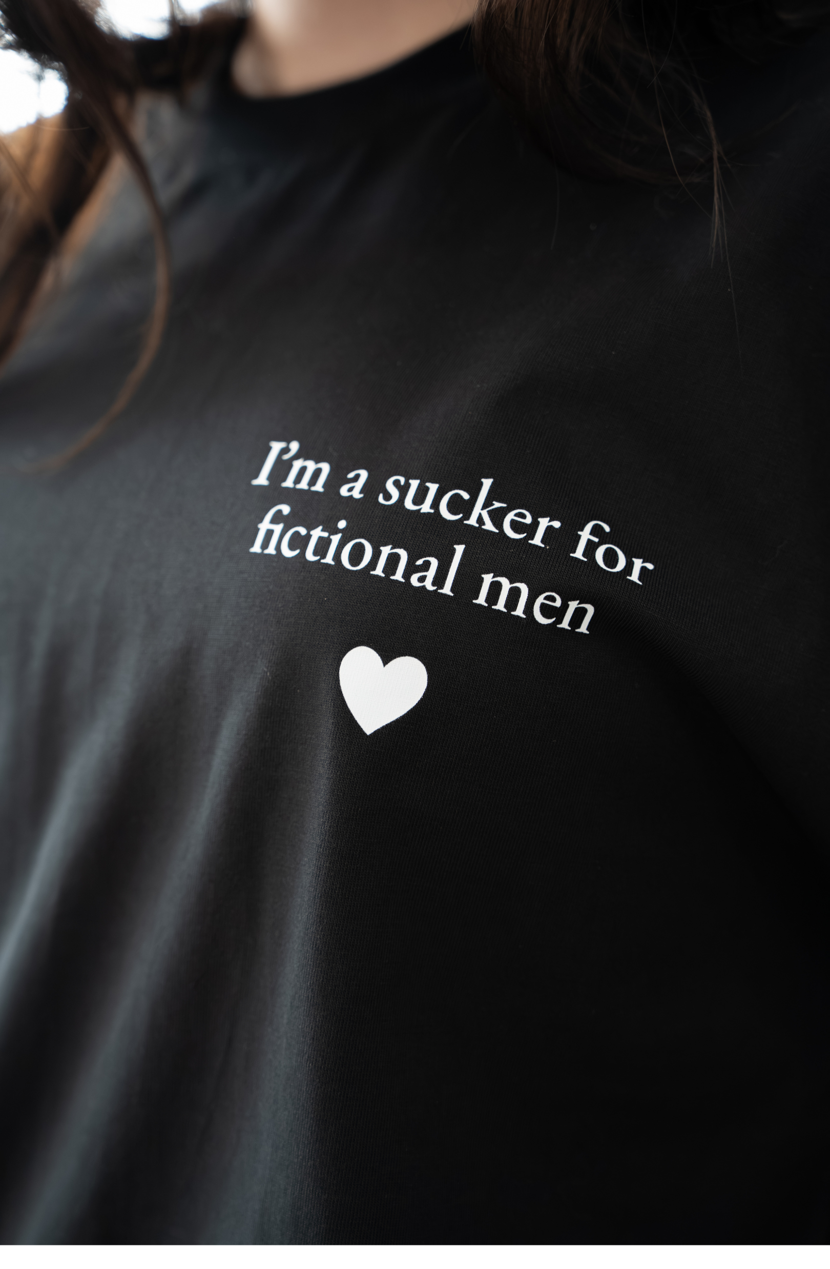 I'm a Sucker for Fictional Men – Black Tee