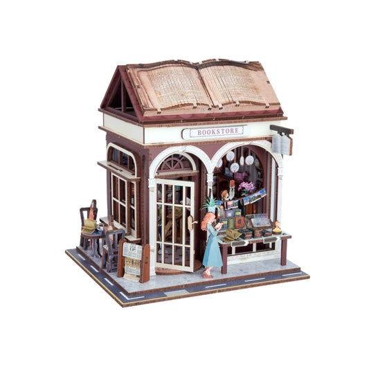 DIY Miniature House Kit: Bookstore