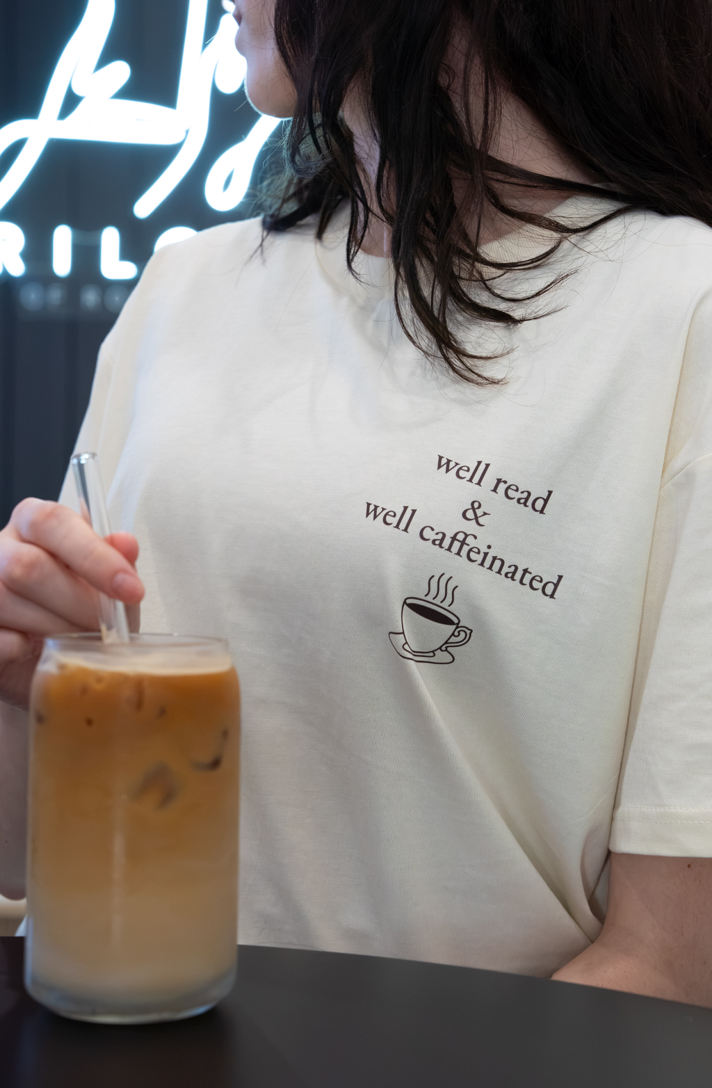 Well Read & Well Caffeinated – Natural Tee