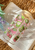 Matcha Cute Mug Iced Coffee Glass Cup with Lid and Straw