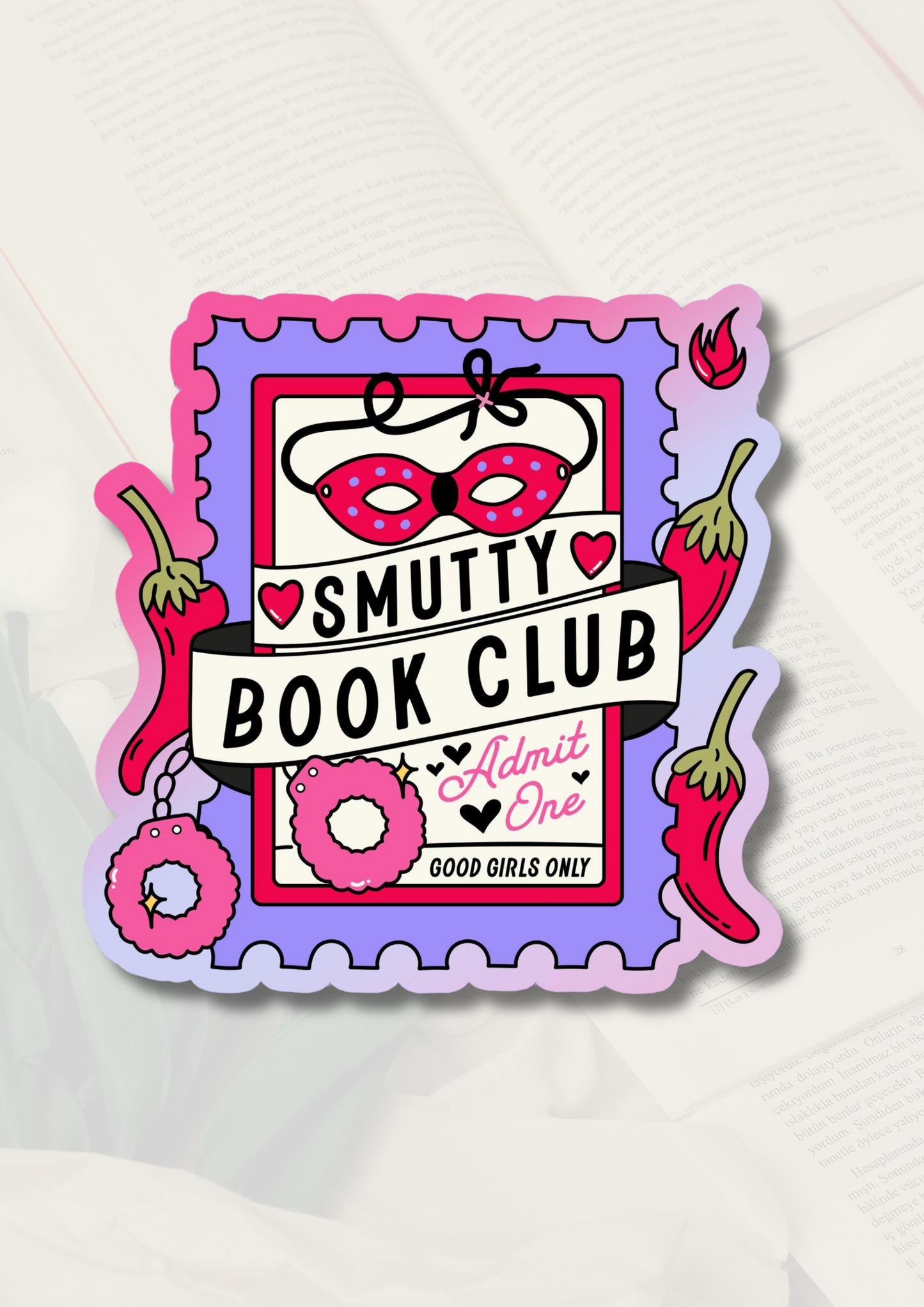 Smutty Book Club Waterproof Vinyl Sticker