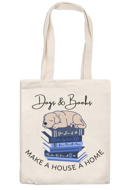 Dogs & Books Tote Bag