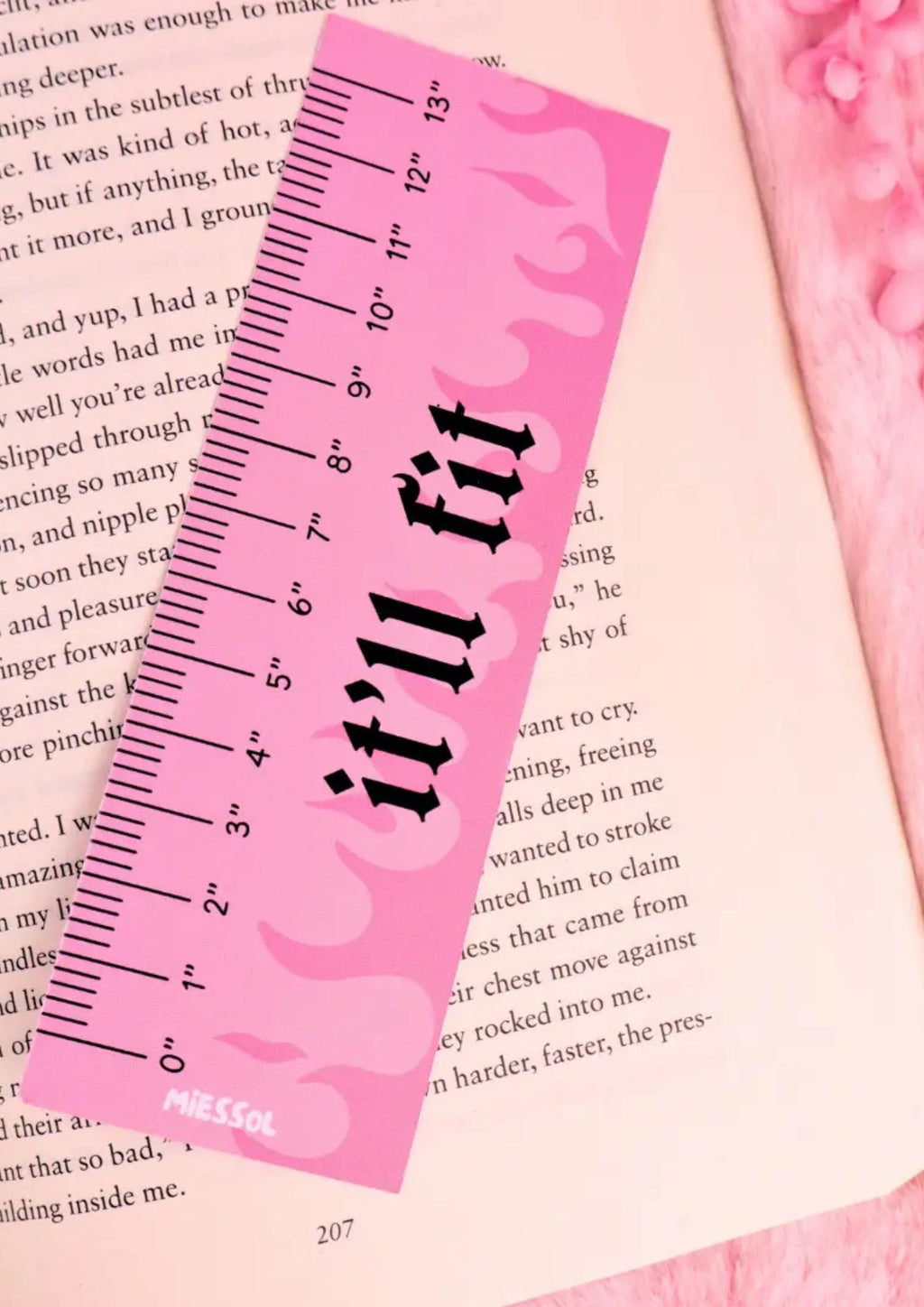 Pink Ruler It'll Fit Bookmark for Spicy Romance Readers 