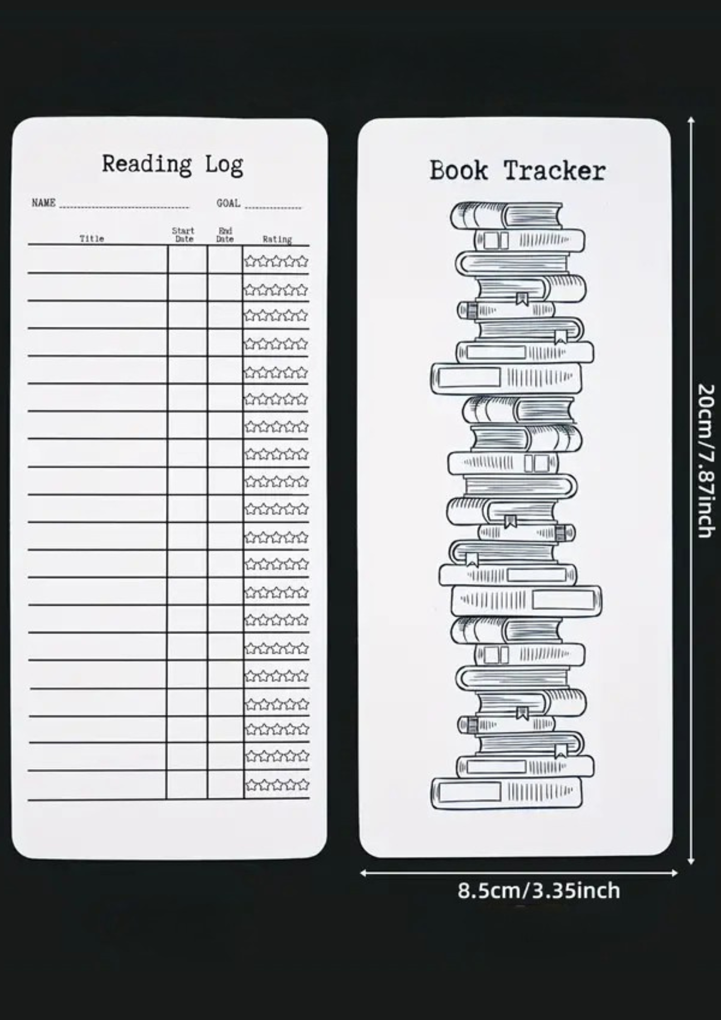 Reading Log & Book Tracker Bookmarks