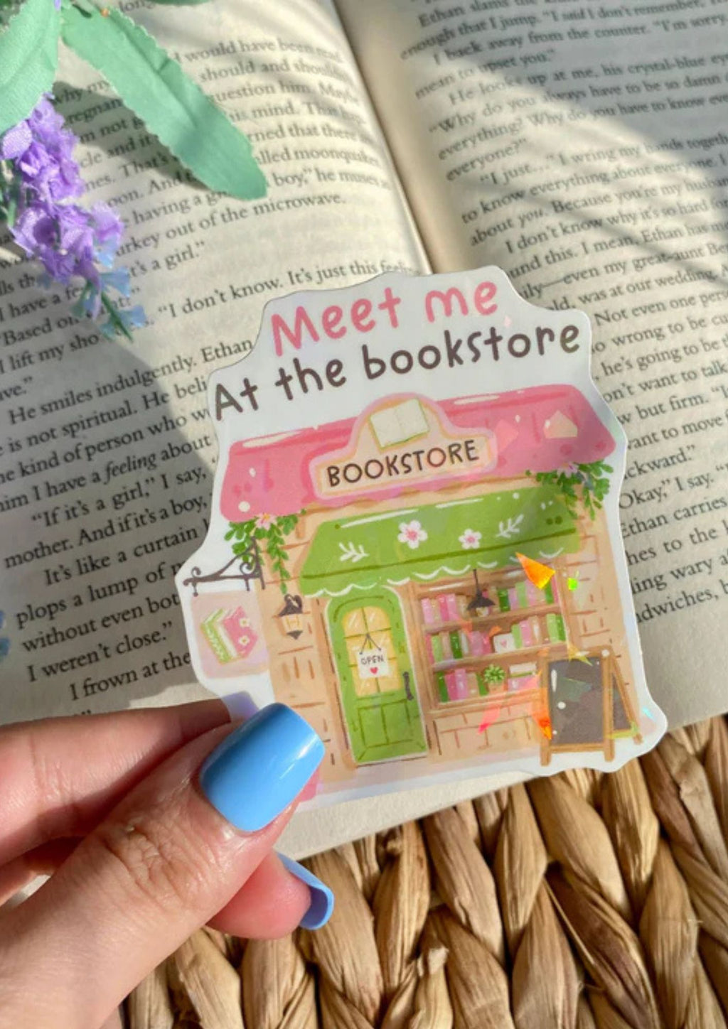 Bookish Holographic Stickers | Waterproof Vinyl 3” Books