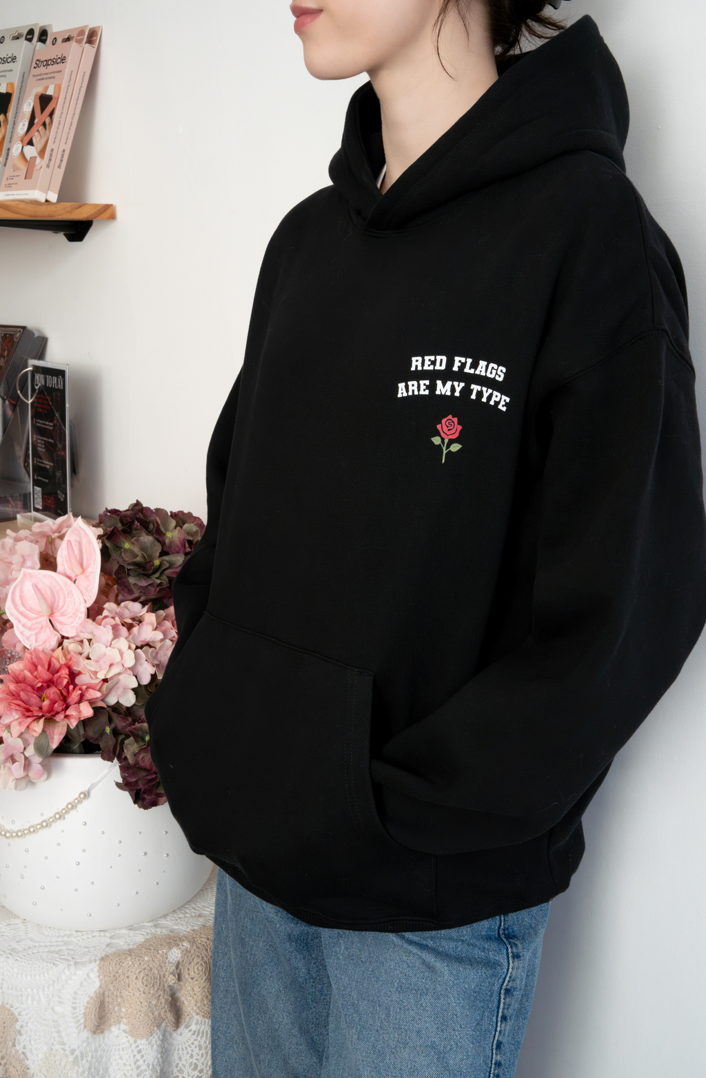 Red Flags Are My Type – Black Hoodie