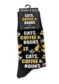 Cats Coffee and Books - Bamboo Socks