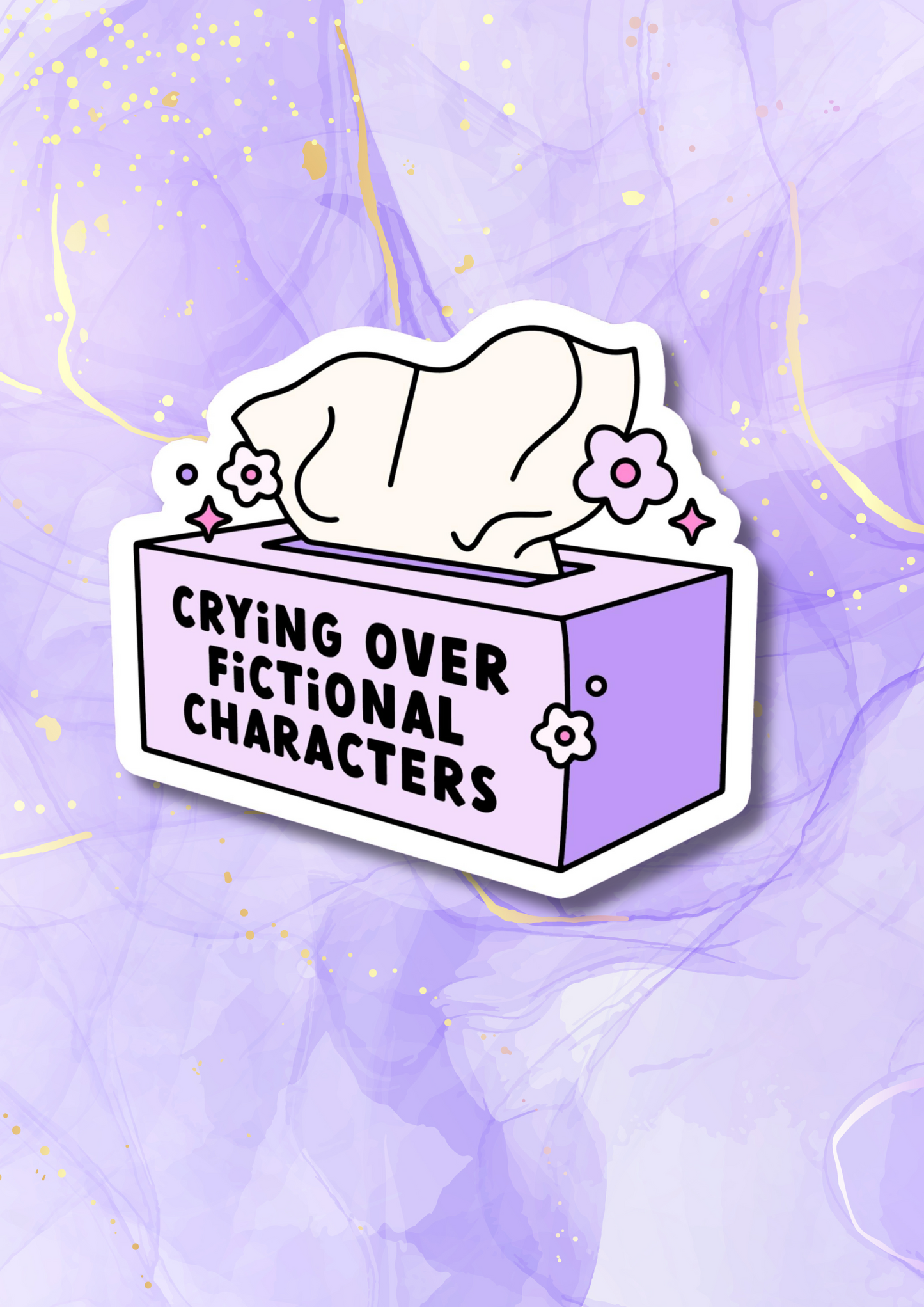 Crying Over Fictional Characters Waterproof Vinyl Sticker