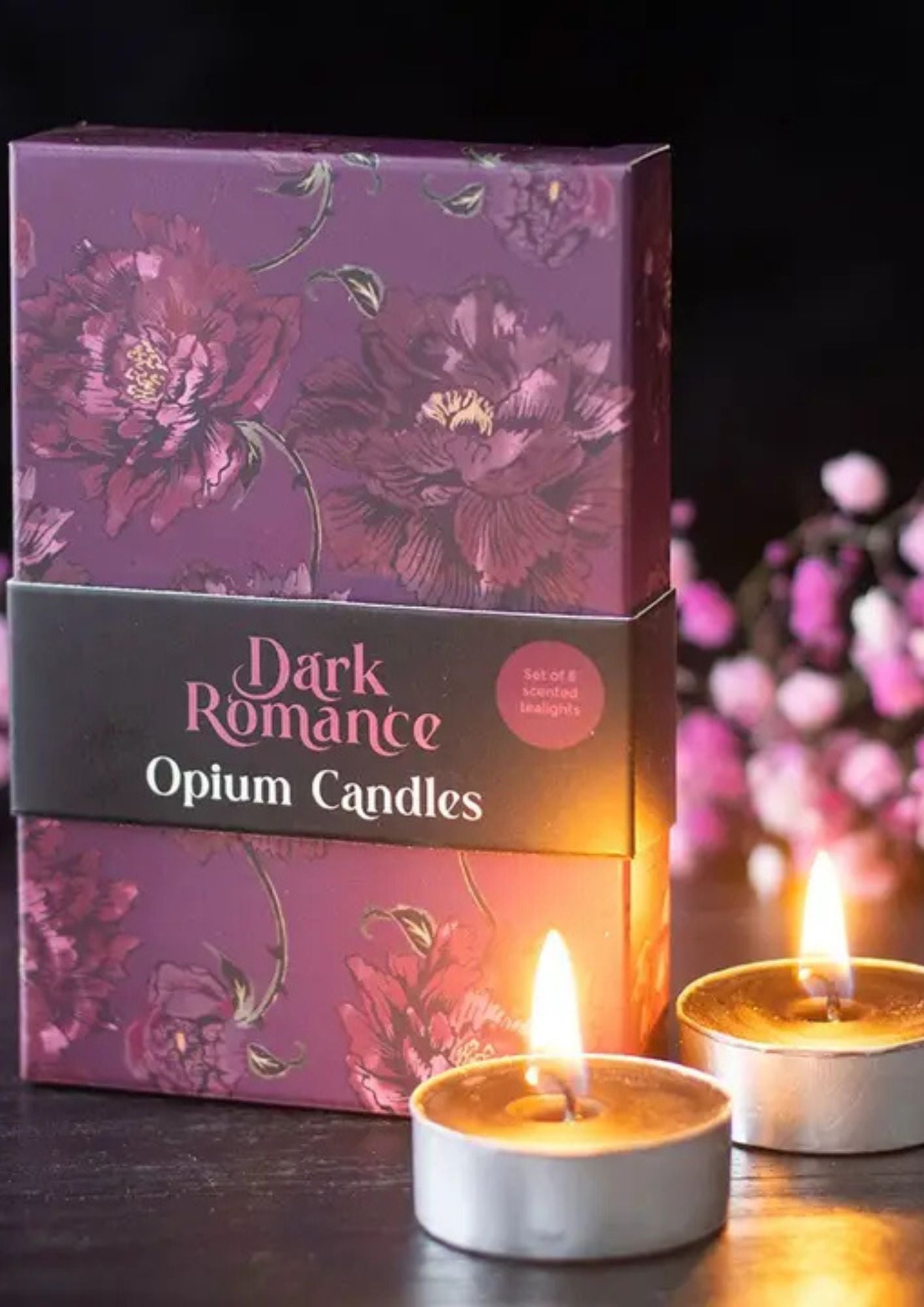 Set of 6 Dark Romance Opium Tealight Candles