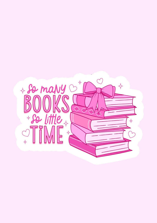 So Many Books Waterproof Vinyl Sticker