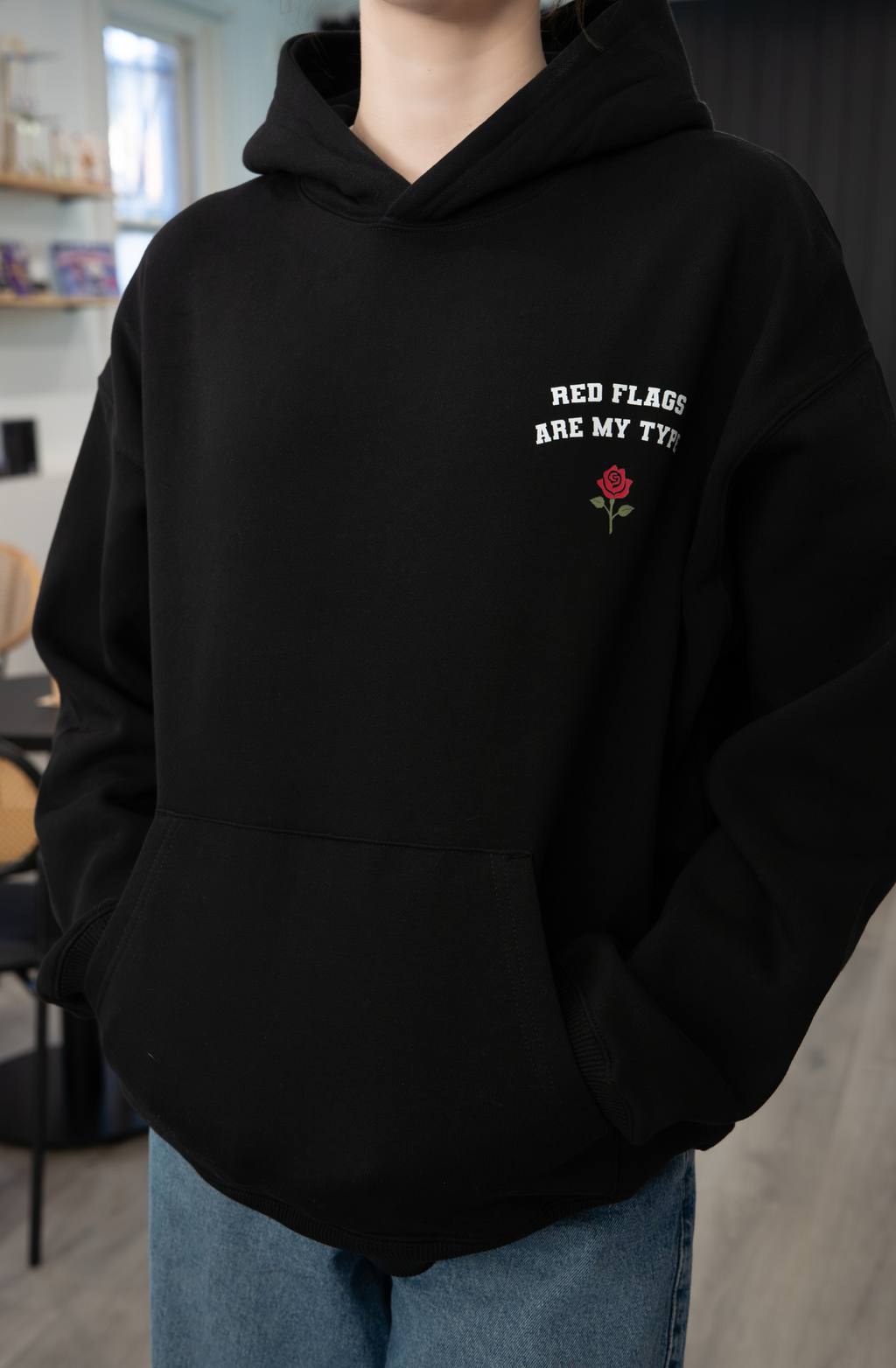 Red Flags Are My Type – Black Hoodie