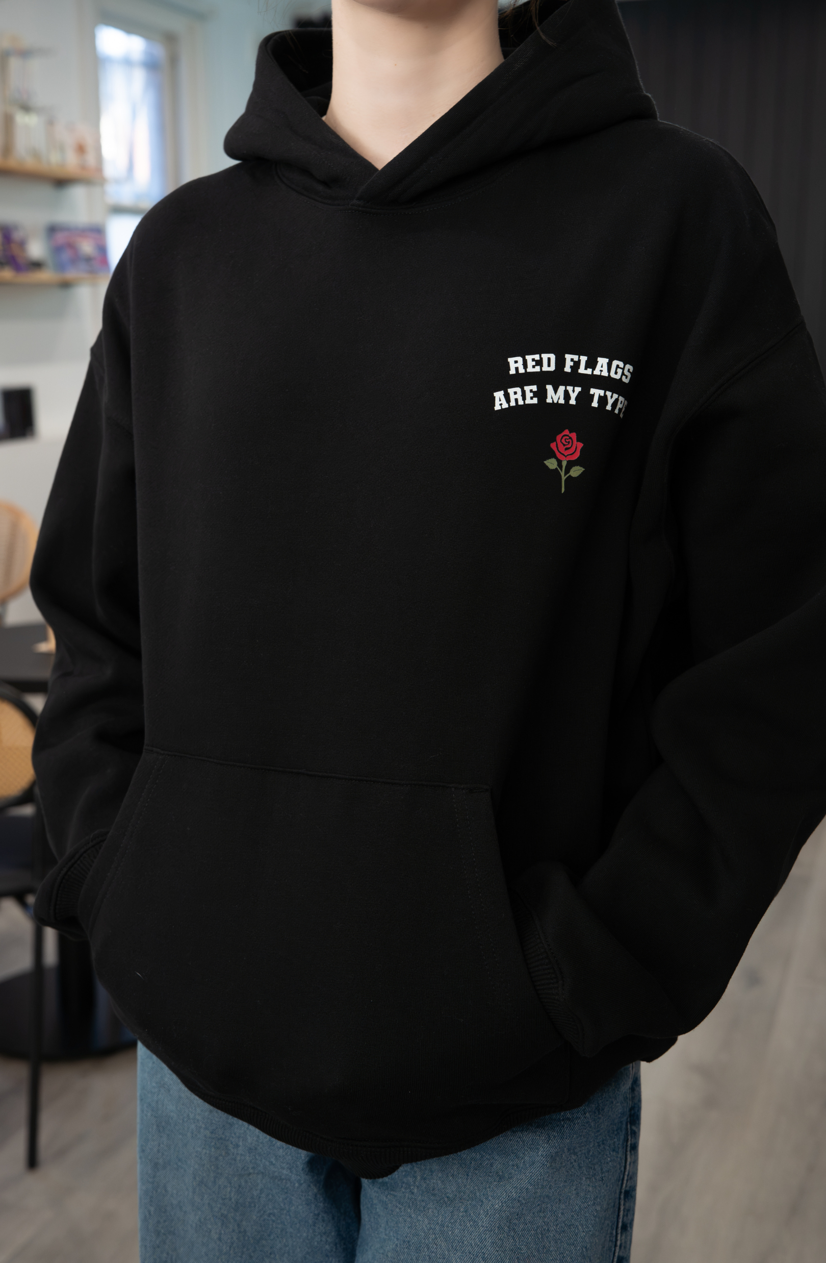 Red Flags Are My Type – Black Hoodie