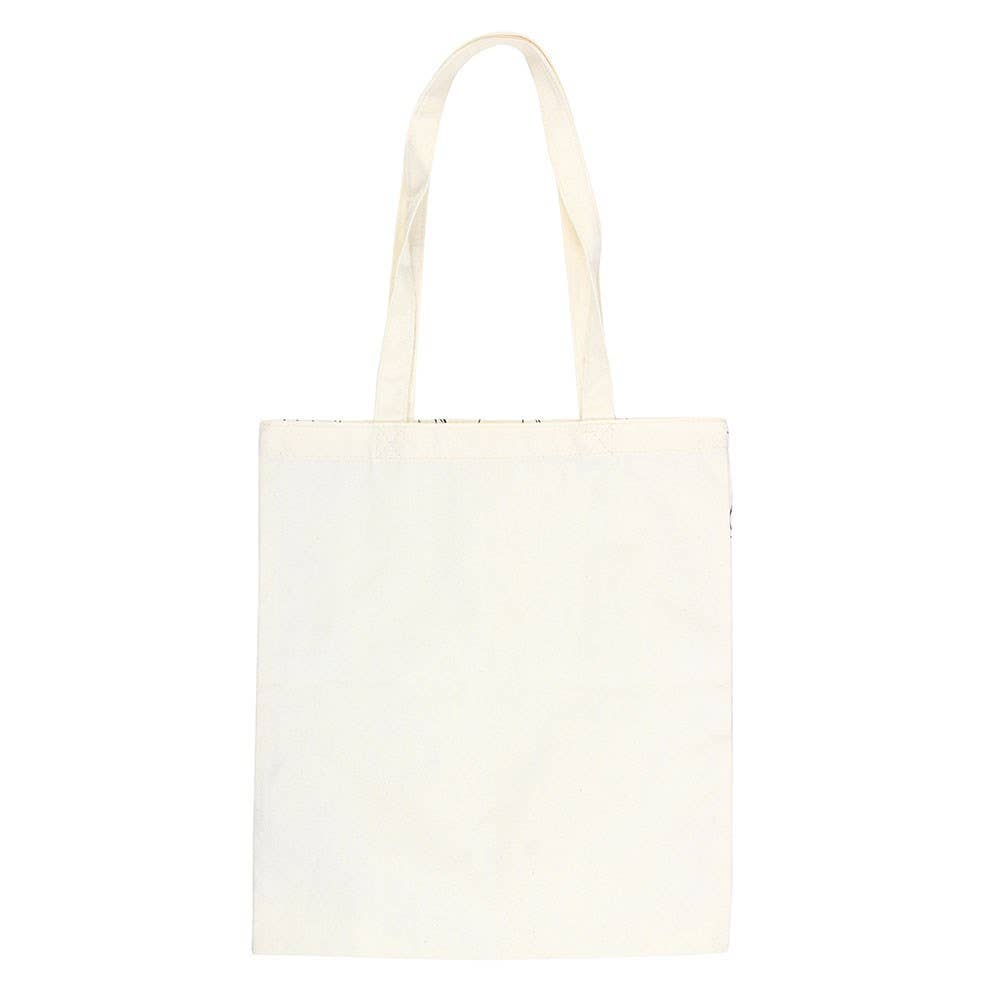 White Cat Print Tote Bag