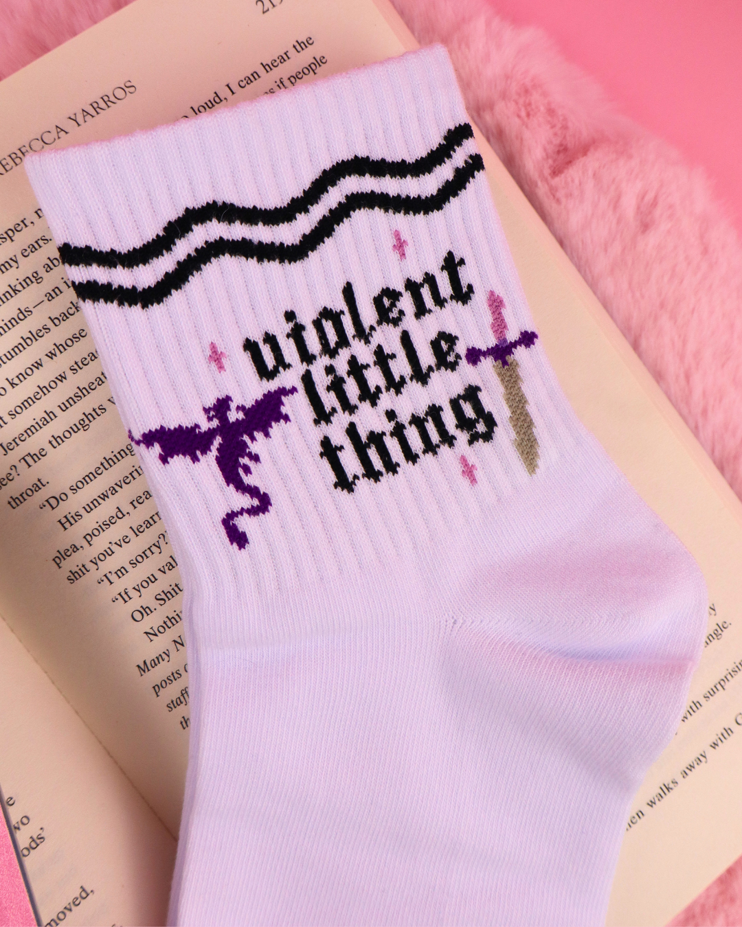 Violent Little Thing Bookish Socks for Book Lovers