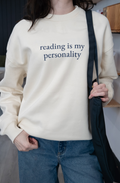 Reading Is My Personality – Natural Crewneck