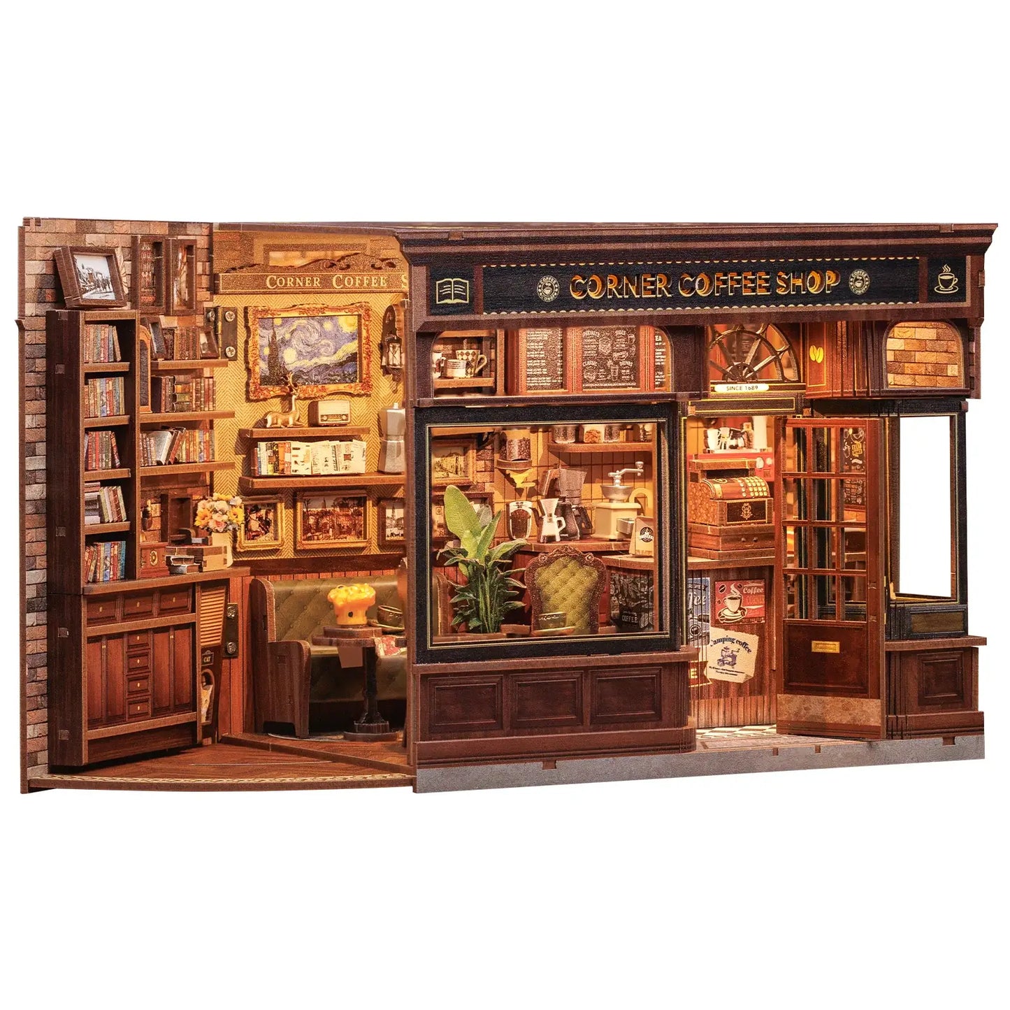 DIY Book Nook Kit: Corner Coffee Shop